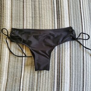 Black Lace Up Bikini Bottom
